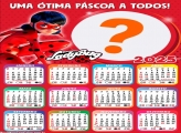 Foto Calendário 2025 Feliz Páscoa LadyBug Moldura