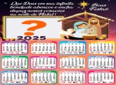 Calendário 2025 Religioso Noite de Natal Colagem Grátis