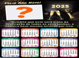 Calendário 2025 Ano de Realização Feliz Ano Novo Colagem Online Grátis