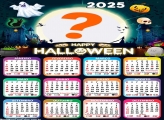 Calendário 2025 Happy Halloween Colagem Online Grátis